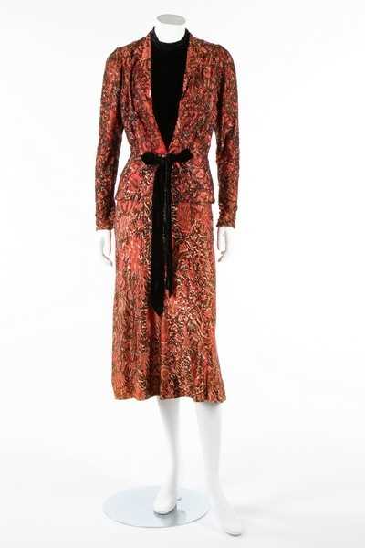Lot 217 - Four 1930s dresses, including Jeanne Lanvin...