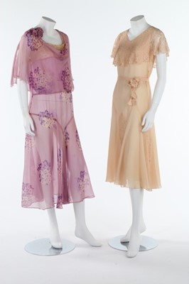 Lot 217 - Four 1930s dresses, including Jeanne Lanvin...