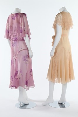 Lot 217 - Four 1930s dresses, including Jeanne Lanvin...