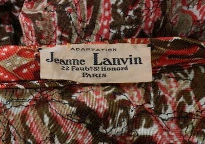 Lot 217 - Four 1930s dresses, including Jeanne Lanvin...