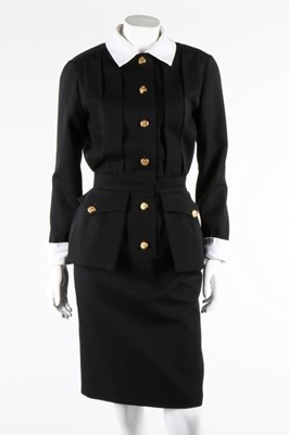 Lot 218 - A Chanel boutique black gabardine dinner dress,...