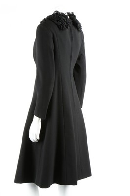Lot 219 - An Alberto Fabiani couture black wool crepe...
