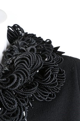 Lot 219 - An Alberto Fabiani couture black wool crepe...