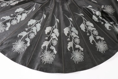 Lot 225 - A Bill Gibb black leather maxi skirt,...