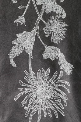 Lot 225 - A Bill Gibb black leather maxi skirt,...