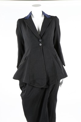 Lot 228 - A steel-grey wool riding habit, comprising:...