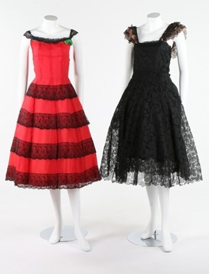 Lot 235 - A Dior London black velvet evening coat, late...