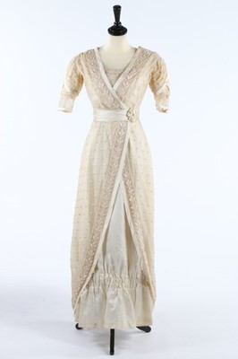 Lot 245 - A sage green velvet `visite', circa 1885, with...