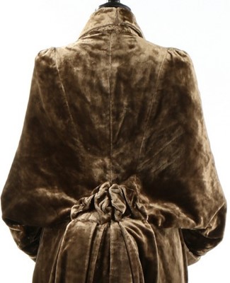 Lot 245 - A sage green velvet `visite', circa 1885, with...