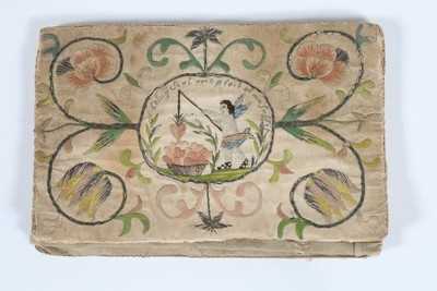 Lot 248 - An embroidered love token wallet, French, late...