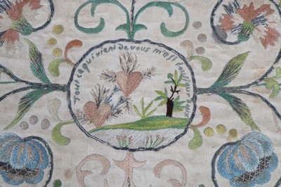 Lot 248 - An embroidered love token wallet, French, late...