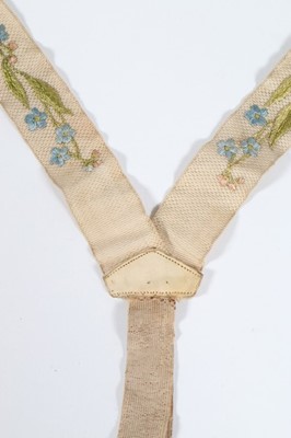 Lot 250 - A pair of men's embroidered braces, second...