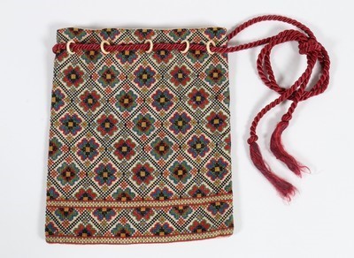 Lot 253 - An embroidered reticule circa 1830-50, of...