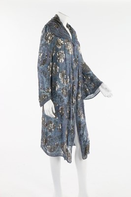 Lot 265 - A good beaded and sequined pale blue muslin...
