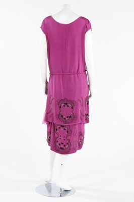 Lot 267 - A black satin dinner dress, circa 1925,...
