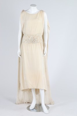 Lot 268 - A velvet bridal/presentation gown, early 1920s,...