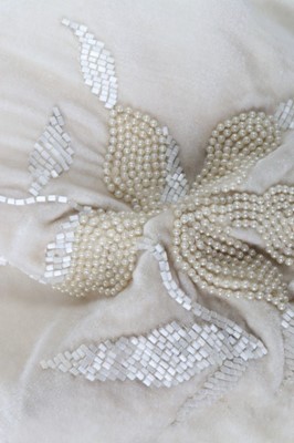 Lot 268 - A velvet bridal/presentation gown, early 1920s,...