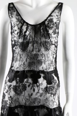 Lot 272 - A black crepe and ivory satin evening ensemble,...