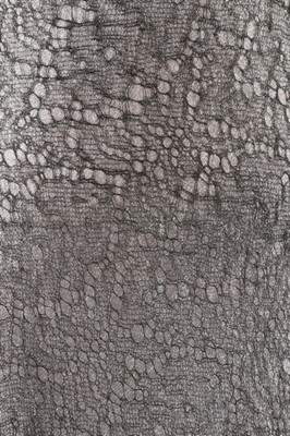 Lot 273 - A cob-web fine black knitted lace evening...