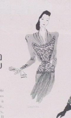 Lot 274 - A Gaston couture black crepe dinner dress,...