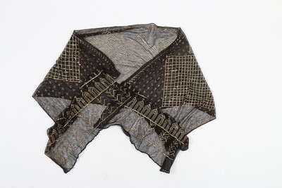 Lot 297 - An ermine cape edged in black monkey fur,...