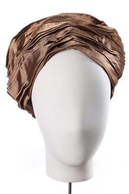 Lot 311 - A Christian Dior brown satin hat, probably...