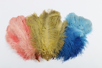 Lot 309 - Three ostrich feather fans, late 20s-early 30s,...