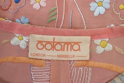 Lot 136 - A Gotama labelled apricot silk Chinese...