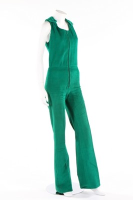 Lot 137 - An emerald green jumbo needlecord ski-suit and...