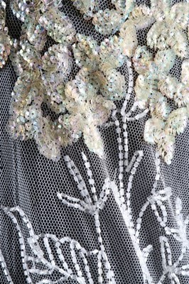 Lot 29 - A beaded and sequined white tulle bodice, late...