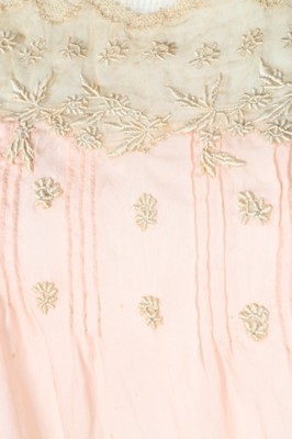 Lot 41 - A rare Boué Soeurs embroidered pink silk...