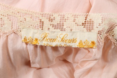 Lot 41 - A rare Boué Soeurs embroidered pink silk...