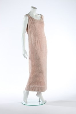 Lot 99 - A Guy Laroche couture pink beaded sheath,...