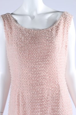 Lot 99 - A Guy Laroche couture pink beaded sheath,...