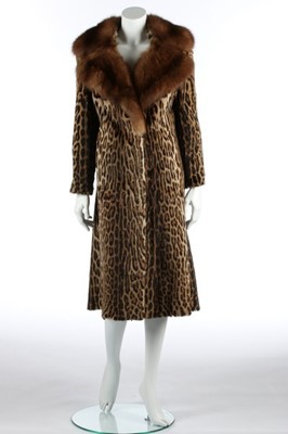 Lot 107 - An ocelot coat with sable collar, late 1960s,...