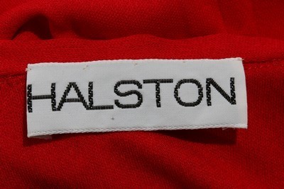 Lot 133 - A Halston red jersey evening ensemble, mid...