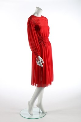 Lot 100 - A Marc Bohan for Christian Dior couture red...