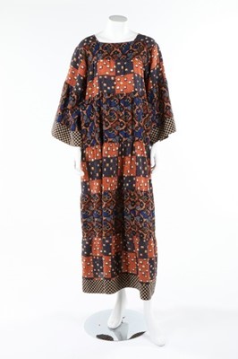 Lot 37 - A Thea Porter brocaded cotton dress, mid 1970s,...
