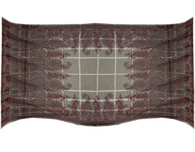 Lot 260 - A good Paisley-printed challis gauze shawl,...