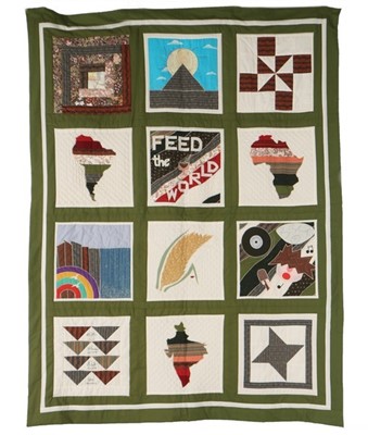 Lot 398 - 'Feed the World' Live Aid quilt, by Anne Watts,...