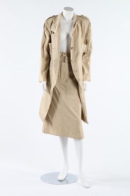 Lot 373 - A Yohji Yamamoto olive-green tweed tailcoat,...
