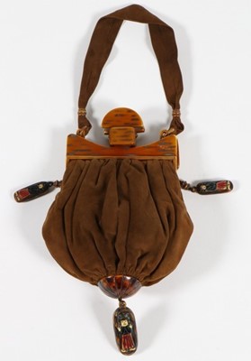 Lot 251 - Two fine moulded celluloid mounted evening...