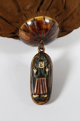 Lot 251 - Two fine moulded celluloid mounted evening...