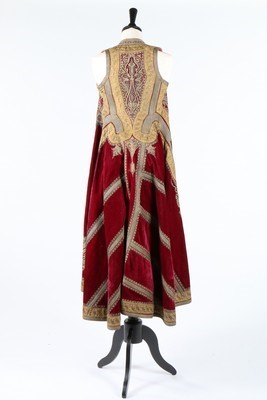Lot 453 - An embroidered wine velvet surcoat, Ottoman...