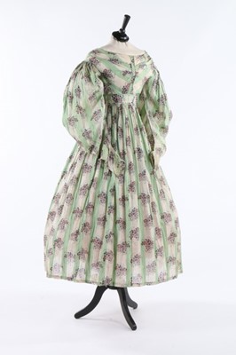 Lot 32 - A printed cotton and muslin day dress, circa...