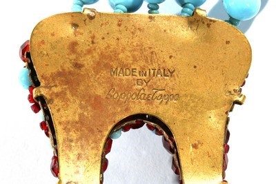 Lot 118 - A Coppola e Toppo (1946-1986) turquoise bead...
