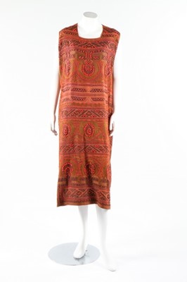 Lot 14 - A cinammon silk crepe flapper dress, early...