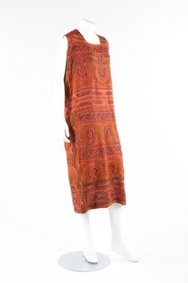 Lot 14 - A cinammon silk crepe flapper dress, early...