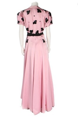 Lot 48 - A Lanvin couture sequined pink satin dress,...