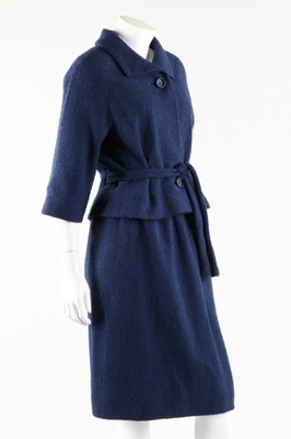 Lot 2 - A Givenchy couture blue boucle wool suit,...